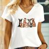 Women Tshirt Funny Christmas Dogs Print T Shirt Loose Short Sleeve V Neck Streetwear Tee Fashion Animal Dog Lover FeUnisex Tshirt