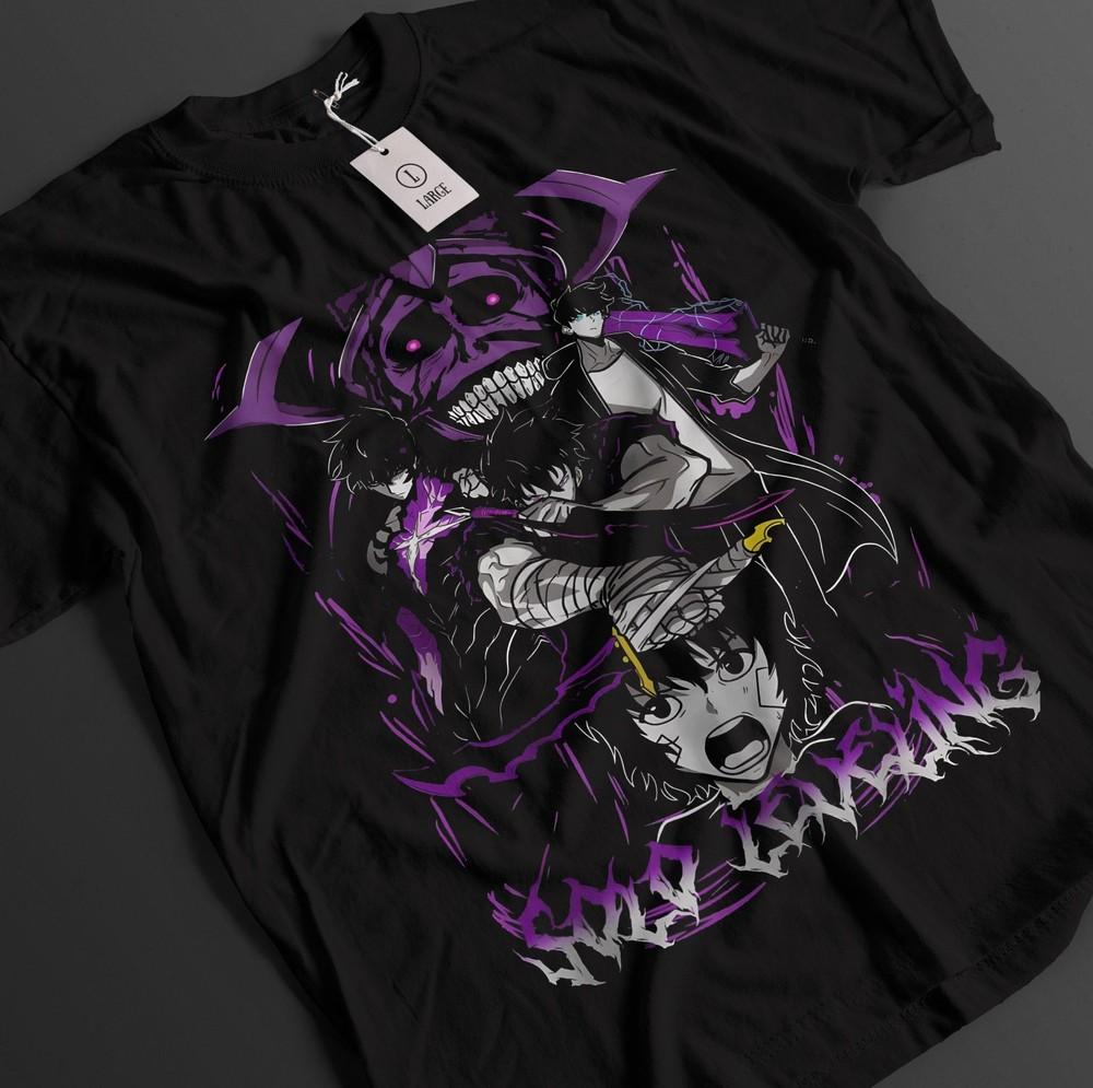 

Футболка Solo Leveling Футболка Сон Джин-у Футболка Хэин Топ Беру Игрис Аниме Футболка XL