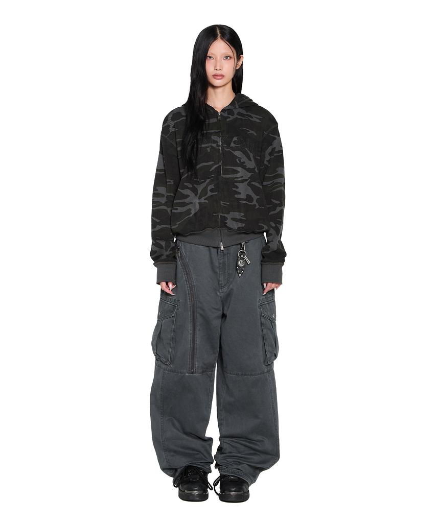 AAKAM Oblique Zippered Cargo Pants (Dark Gray)