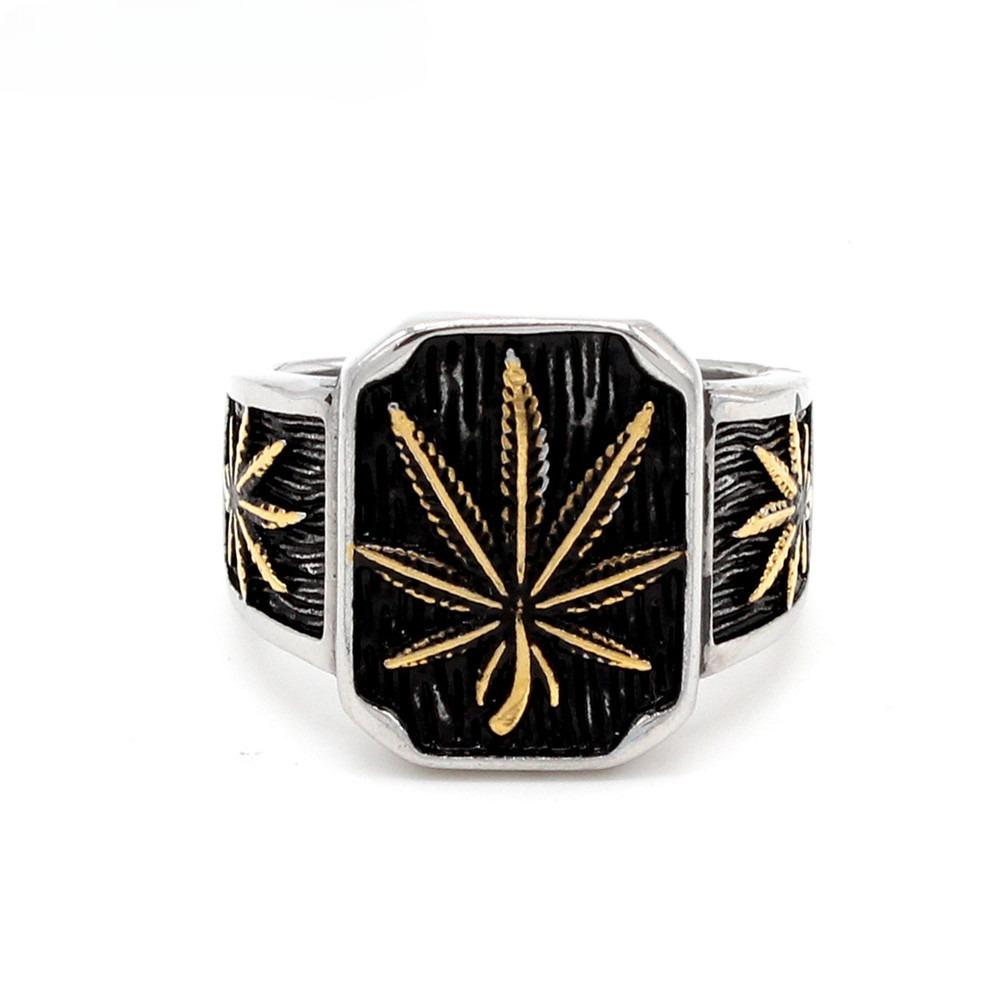 Personalized Retro Leaf Men's Ring Jewelry Accessories