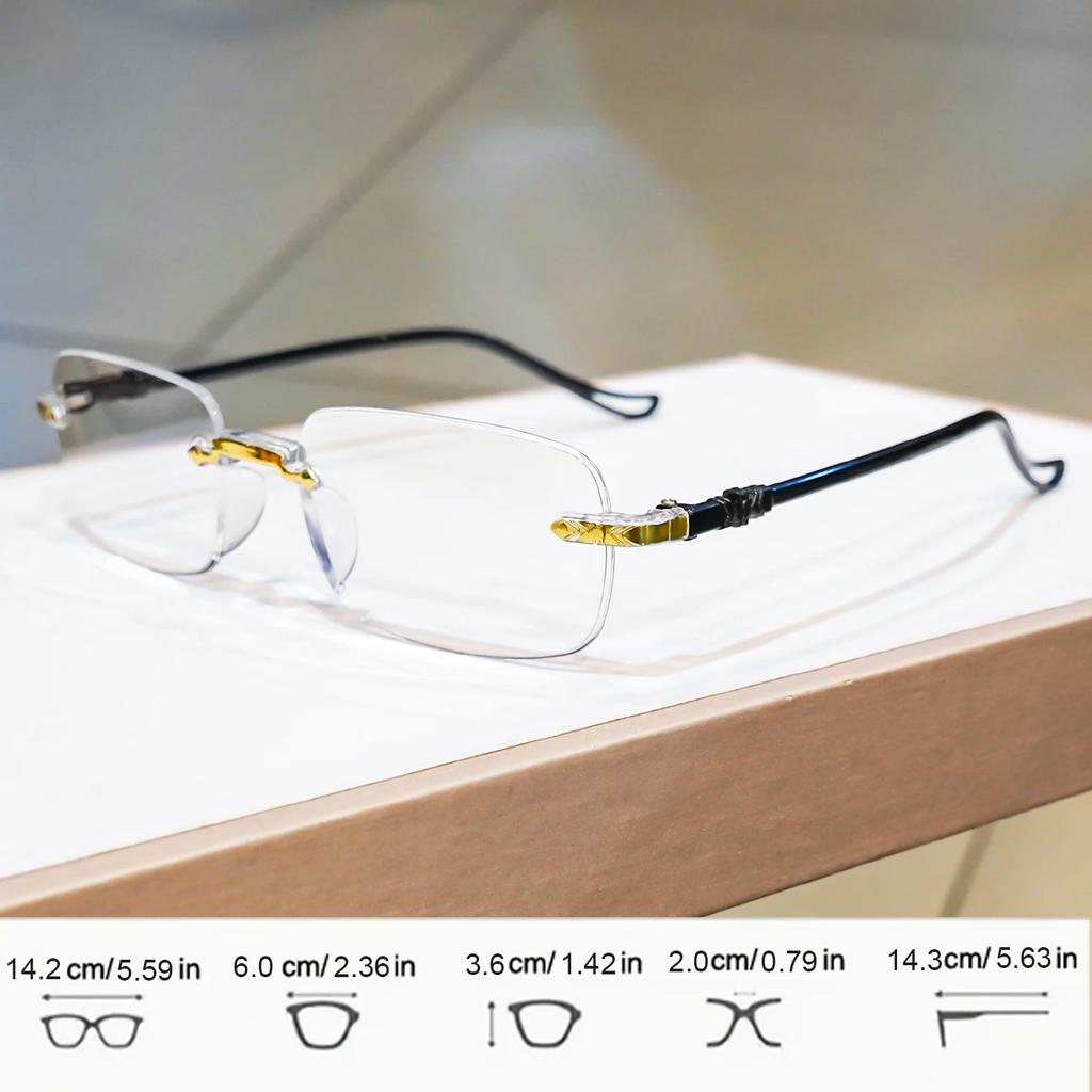 4pcs Rimless Reading Glasses - Lightweight Computer Readers for Women & Men - Stay Clear Magnifying Vision, +1.0 To +4.0