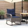 VidaXL Garden Rocking Chair with Grey Woven Resin Cushions, Outdoor Rocking Chair, Rocking Chair of 4104200