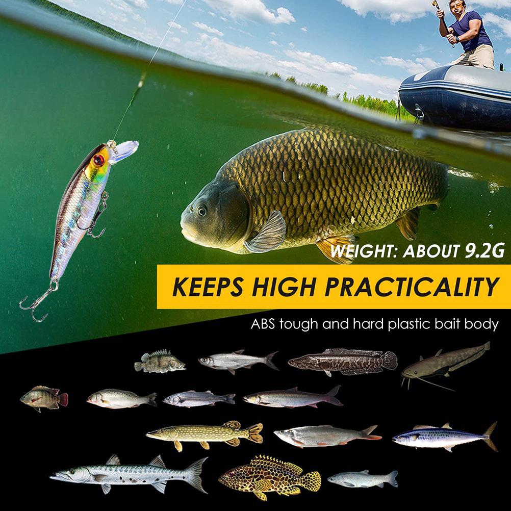 

5 шт. Рыболовные приманки 3D-печать Твердая приманка Крэнки Тонущий Воблер Тройные крючки Рыболовные приманки