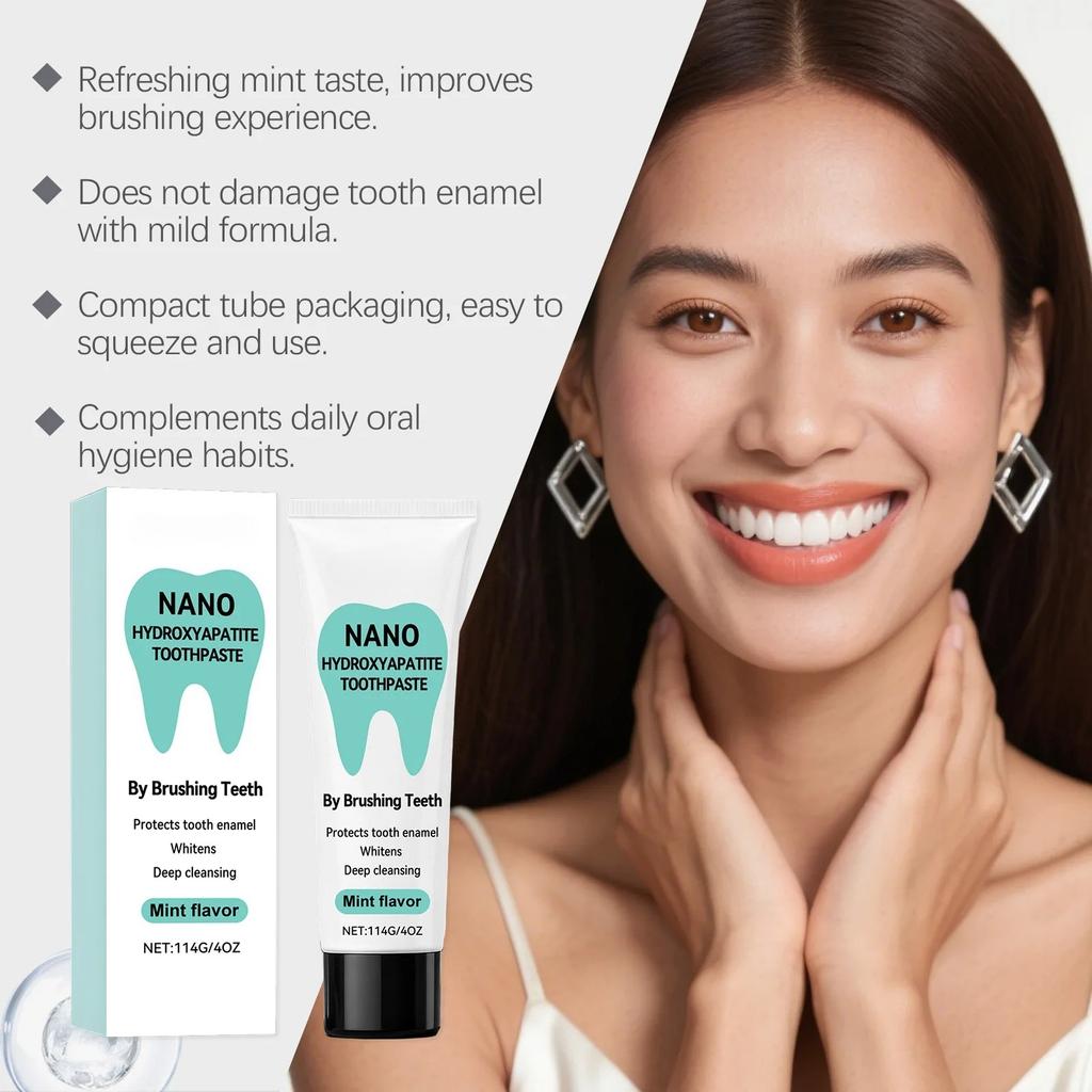 Nano Hydroxyapatite Toothpaste Removing Yellow Teeth Cleaning Tooth Stain Lasting Fresh Oral Minty Fresh Oral Care Toothpaste