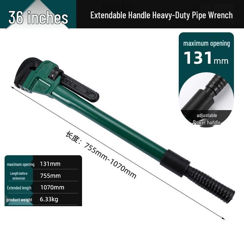 SMVP Heavy-Duty Telescopic Pipe Wrench CN plug (adapter included)