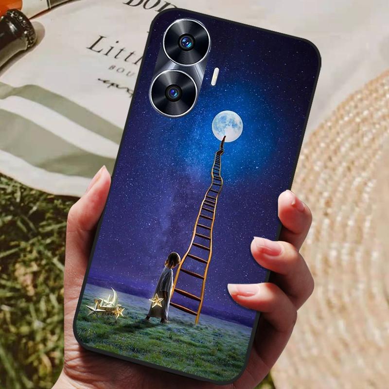 Per Custodia Realme C55 Silicone Morbido TPU Cover Posteriore per Oppo Realme C55 Telefono Globale Custodie Realme C 55 4G 6.72" Protezione Cover Borse