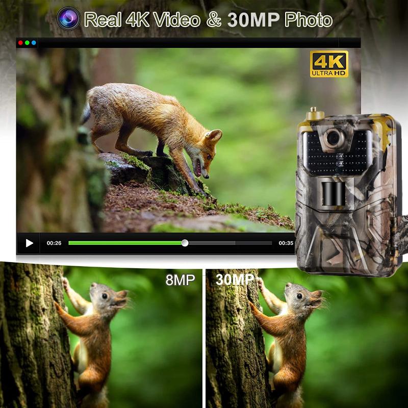 LS VISION WIFI Live Stream Trail Camera 4K 30MP APP Bluetooth Control Outdoor Hunting Cameras Night Vision WIFI900PRO Wildlife Surveillance