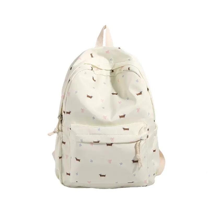 

Japanese Ins Floral Dachshund Backpack With Cushion Straps For School And Travel Flower