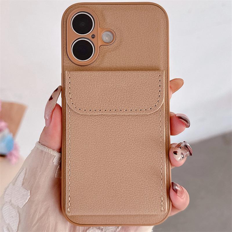 iPhone 17 Pro Max Lychee Pattern Card Holder Case, Fits Apple 11/12/13/14/15/16