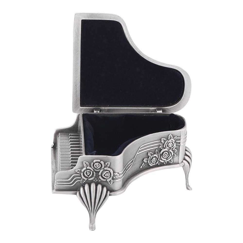 Piano Piano Shaped Jewelry Box Rose Flower Zinc Alloy Jewelry Storage Jewelry Storage