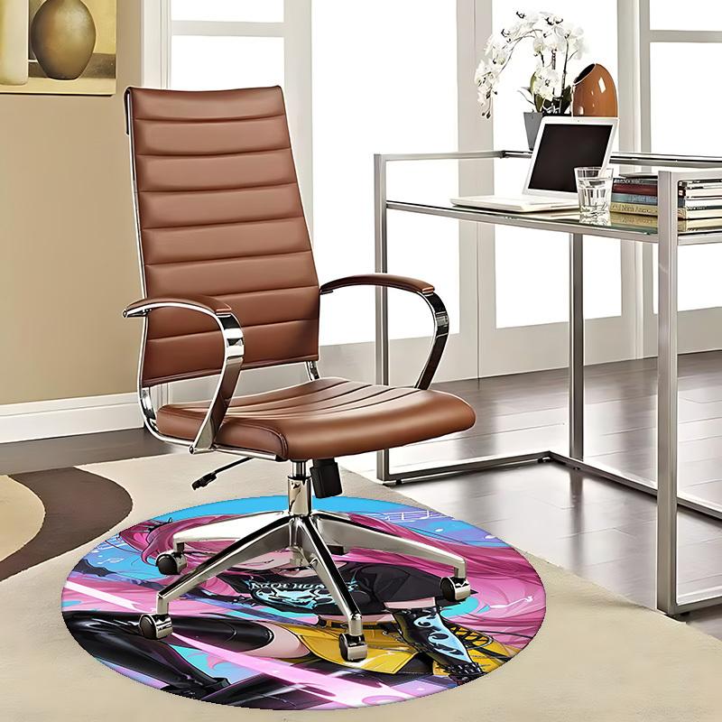 

1pc Anime Design Round Carpet - Ninja Hunters Chair Mat for Office, Home Decor, Living Room 80cm