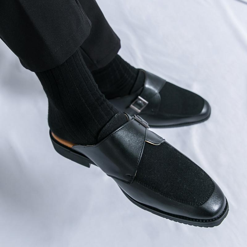 Fashion Male Half Walking Shoes for Men All-match Mules Casual Designer Shoes Fashion Loafers Mens Slip on Half Drag Classic Slippers