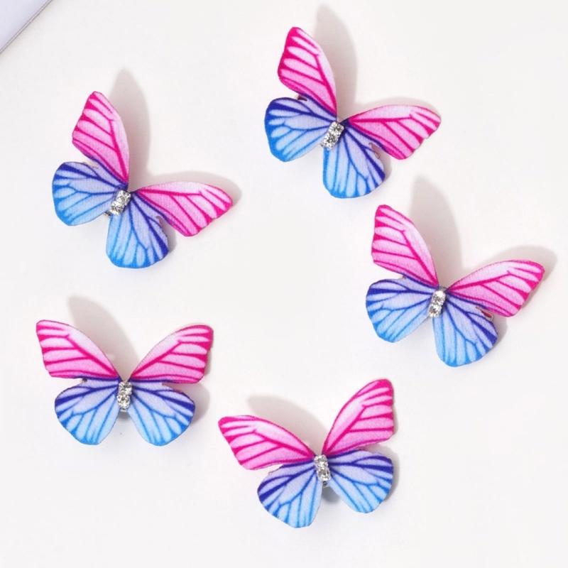 Pack Of 5 Butterfly Hair Clip For Women Girl Hair Accessories Side Barrettes For Parties Proms School Event Wear