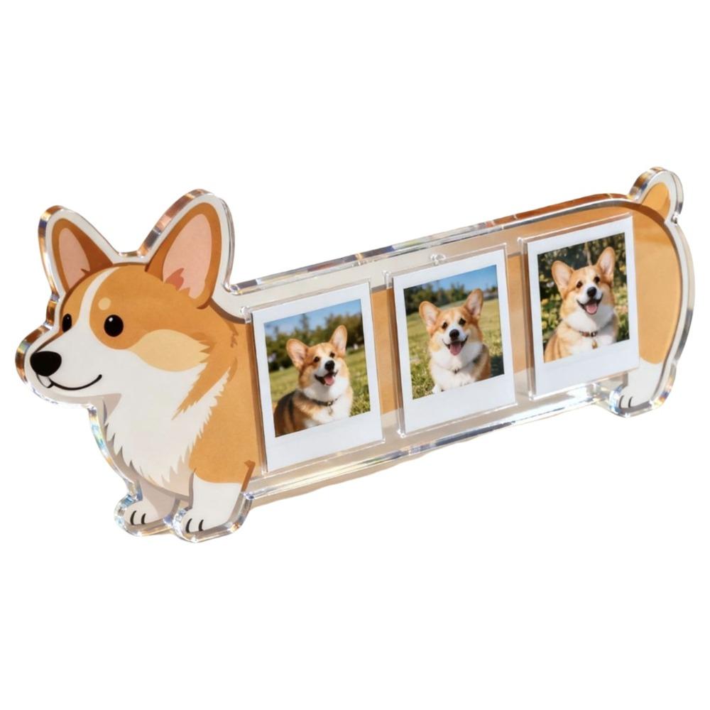 

3 Inches Wooden Desktop Photo Frame Cartoon Dog Shaped Picture Frame Desktop Display Style 5