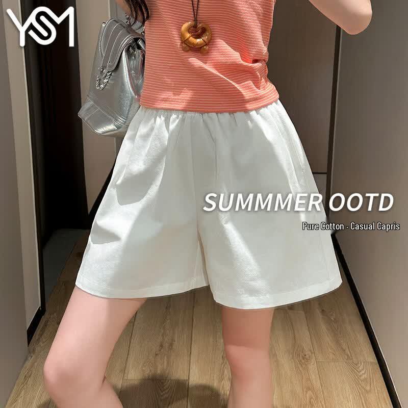 Women s High-Waisted Cotton Summer Sports Shorts M
