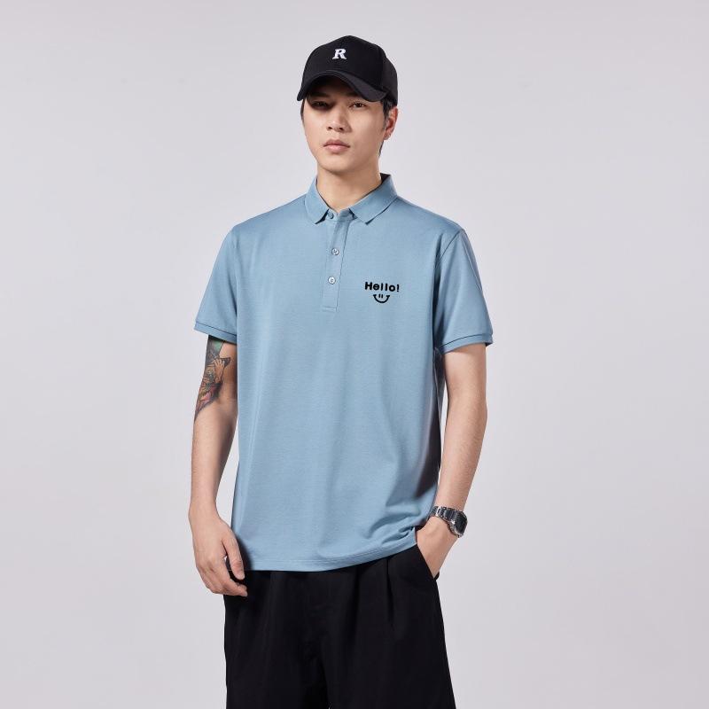Men's Short-sleeved American POLO Shirt T-shirt Loose Lapel Summer New Men's Polo Shirt