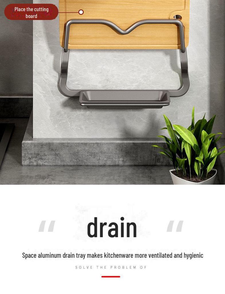 Wall-Mounted Punch-Free Kitchen Rack - Multi-Function Storage for Pot Lids & Chopping Boards