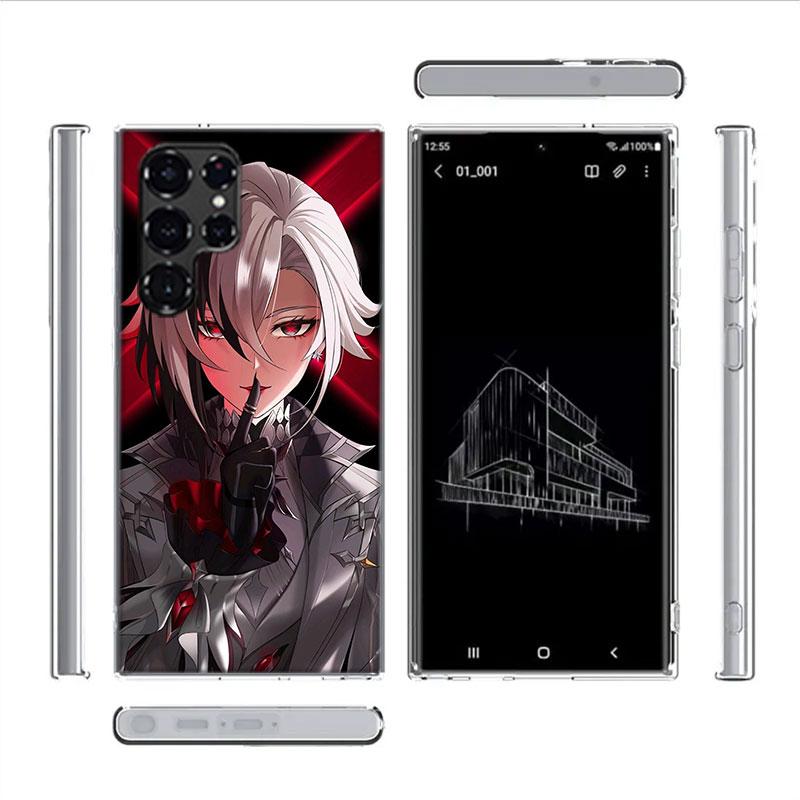 Arlecchino Genshin Impact Capa Phone Case For Samsung S26 Ultra S25 Edge Galaxy S23 S21 S20 S24 FE S22 S10 Plus Cover Clear TPU