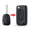 Modified Flip Folding Car Key Shell For Peugeot 307 107 207 407 Citroen C2 C3 Xsara Remote 2 Button Key Case Hu83 Blade