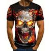 Men's Horror Skull Print T-Shirt 3D Print Vintage O-Neck Short Sleeve Fashion Oversized T-Shirts Men's Summer Street Clothing