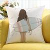 Surfboard Surfing Art Surf Girl   Various Sizes Square Pillow Case For Car Home Bedchamber Decor