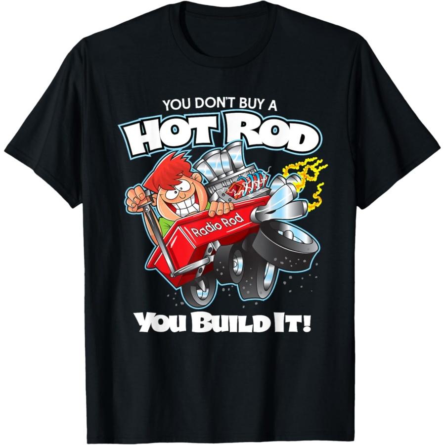 Hot Rod Builder Red Wagon Blown Engine Car T-Shirt T-Shirt XXXXXL чёрный