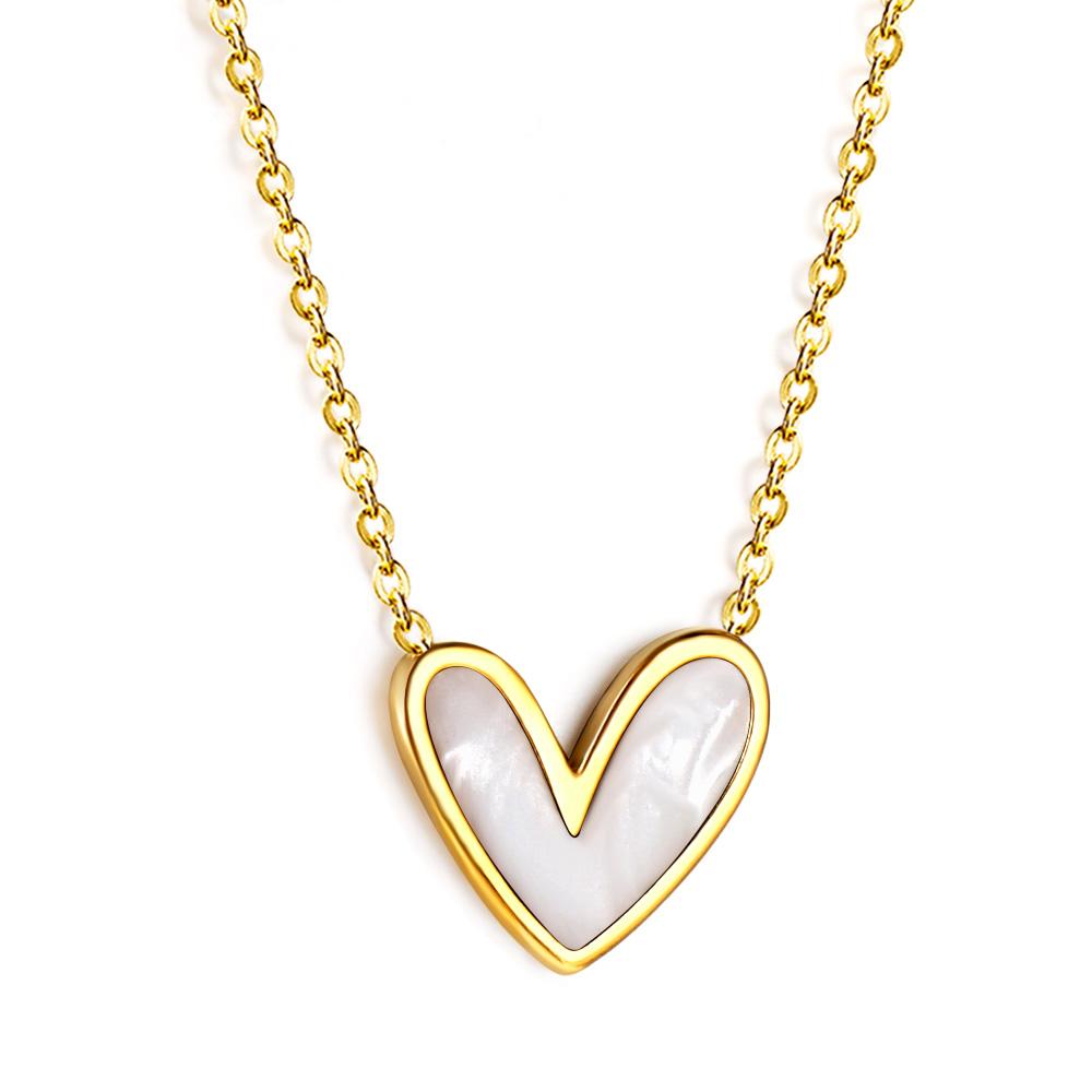 Fashion Jewelry Stainless Steel Non Tarnish 18k Gold Plated Heart Shaped Multiple Styles Pendant Necklace for Women