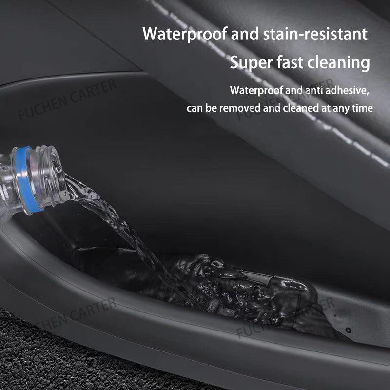For Tesla Model Y Juniper 2025 Door Side Storage Box Fully Covered Front Rear Side TPE Door Storage Organizer Tray Accessories