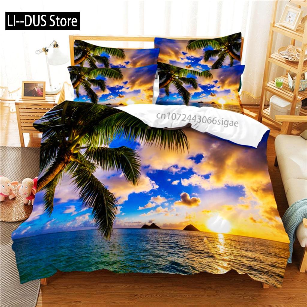 Seaside Bedding Set Duvet Cover Set 3d Bedding Digital Printing Queen Size Bedding Set Fashion Design