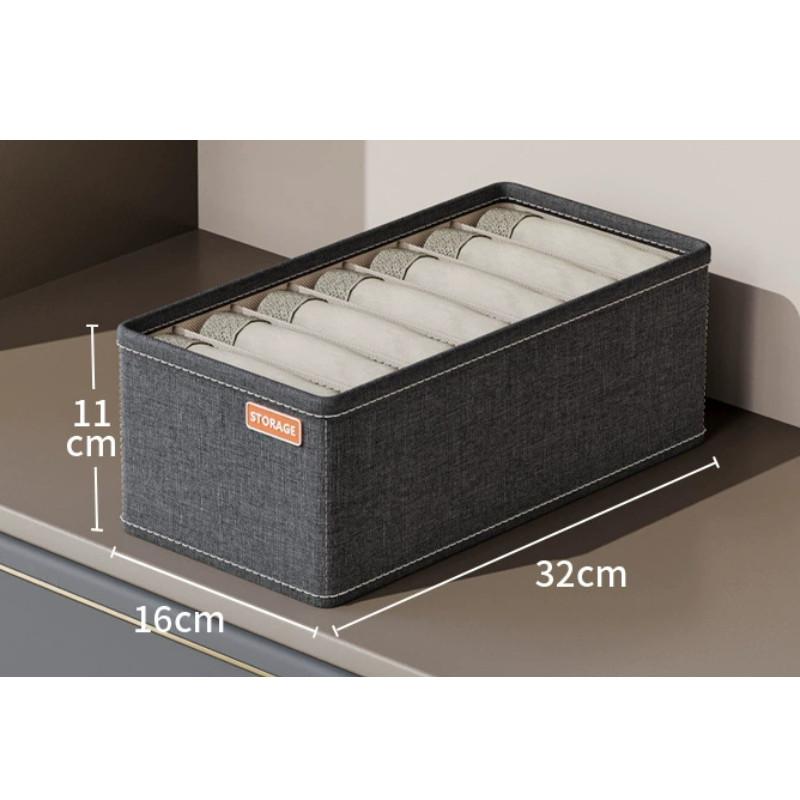 Modern Simple Cloth Storage Bin With Stackable Design For Underwear And Sock Storage Gray Underwear