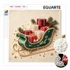 Premium Framed Pearl Art Kit with Christmas Sleigh and Gifts 5D Sparkling Bead Canvas DIY Relaxing Craft for Home Wall Decor Gift Set