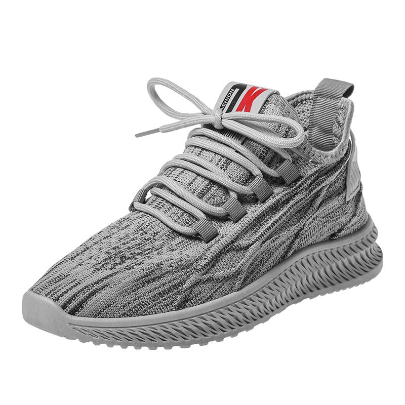 

Men s Breathable Knit Running Shoes Lightweight Non-slip Athletic Sneakers for Outdoor Walking 40 сірий