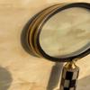 Brass Magnifying Glass with Black White Inlay Handle Nautical Desk Decor