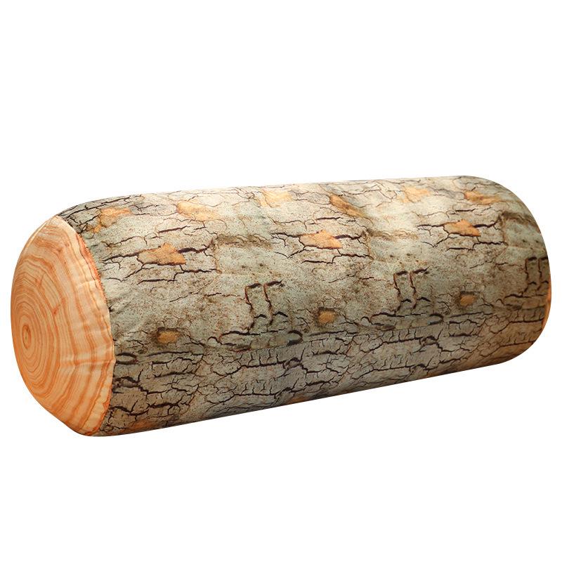 Creative Cylindrical Wood Log Cushion