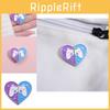 Creative Purple And Blue Heart Shaped Metal Brooch Unique Design Geometric Pin For Unisex Fashion Accessories