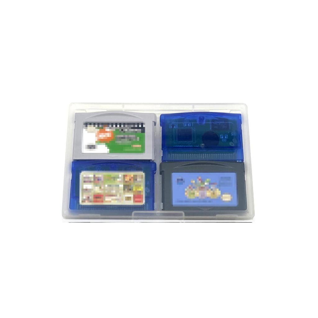 Husă de depozitare 4 în 1 XBERSTAR, Husă protectoare pentru carduri cu cartușe de joc Game Boy GBA/SP (clar)