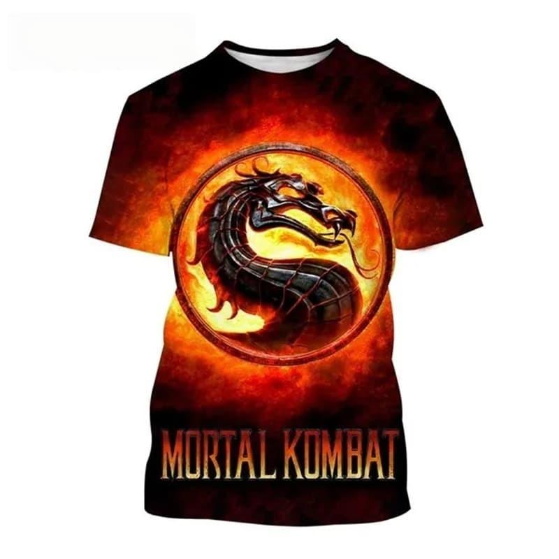 Camiseta de verano con estampado 3D del juego Mortal Kombat, superventas, manga corta, estilo callejero, informal, para hombre