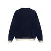 AMI New Autumn and Winter Knitted Striped V-neck Pullover, Long Sleeved with Heart-shaped Text Logo, Knitted Sheep Sweater Jacket