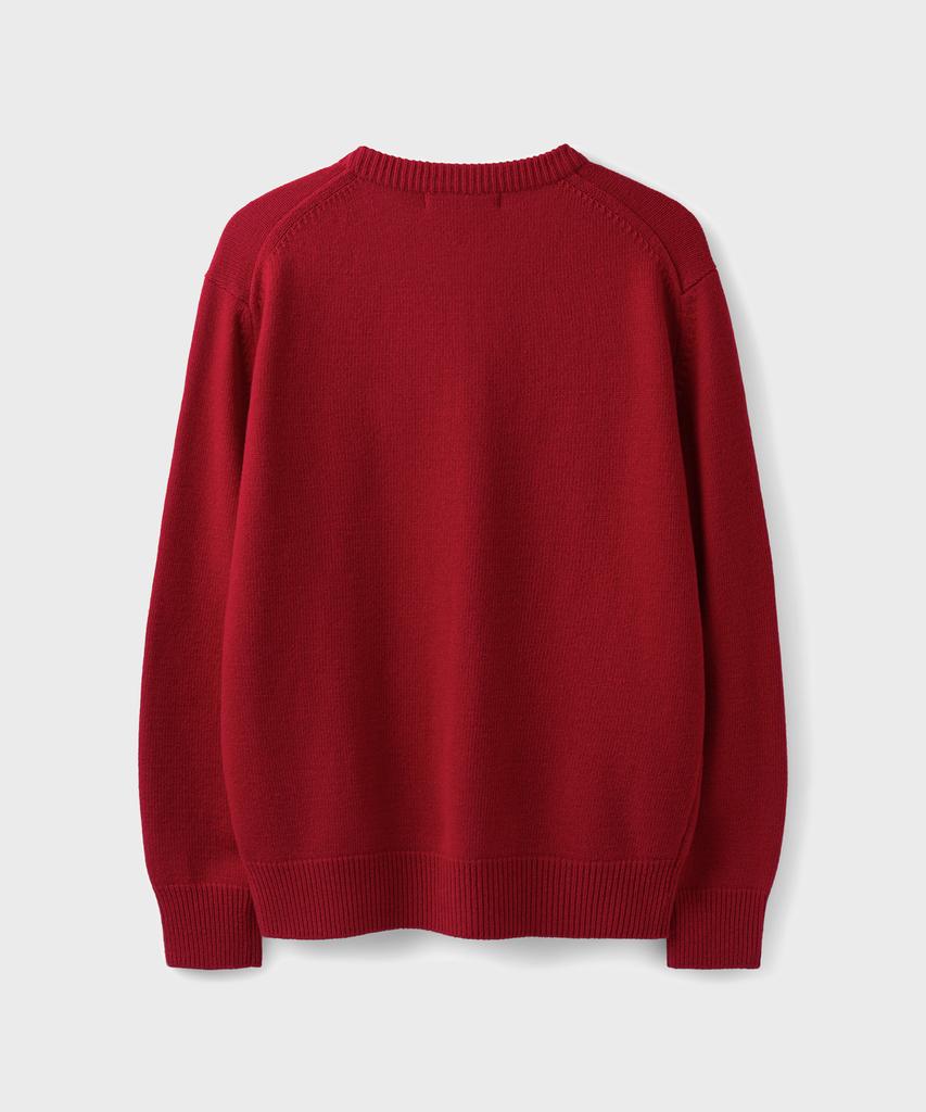 Branded After Round Crop Cardigan [Red]
