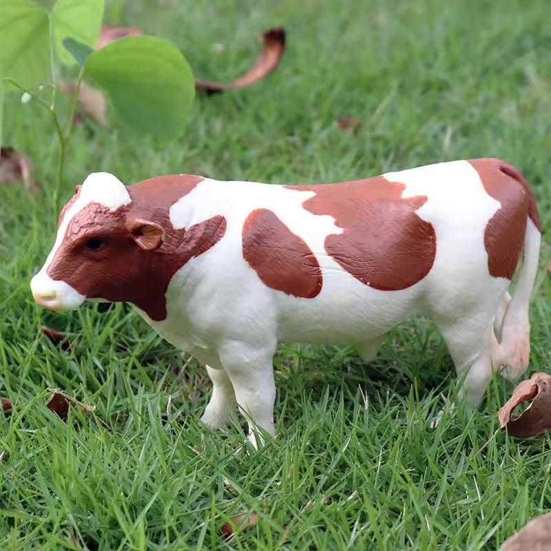 Simulation Cute Farm Animals Milk Cow Cattle Calf Angus Bull OX Buffalo Model Action Figures Educational Cute Toy Kid Gift