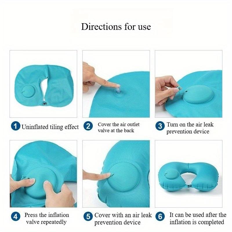 Inflatable Neck Pillow for Travel - Portable U-Shaped Airplane Pillow - Lightweight & Compact for Flights, Road Trips & Camping