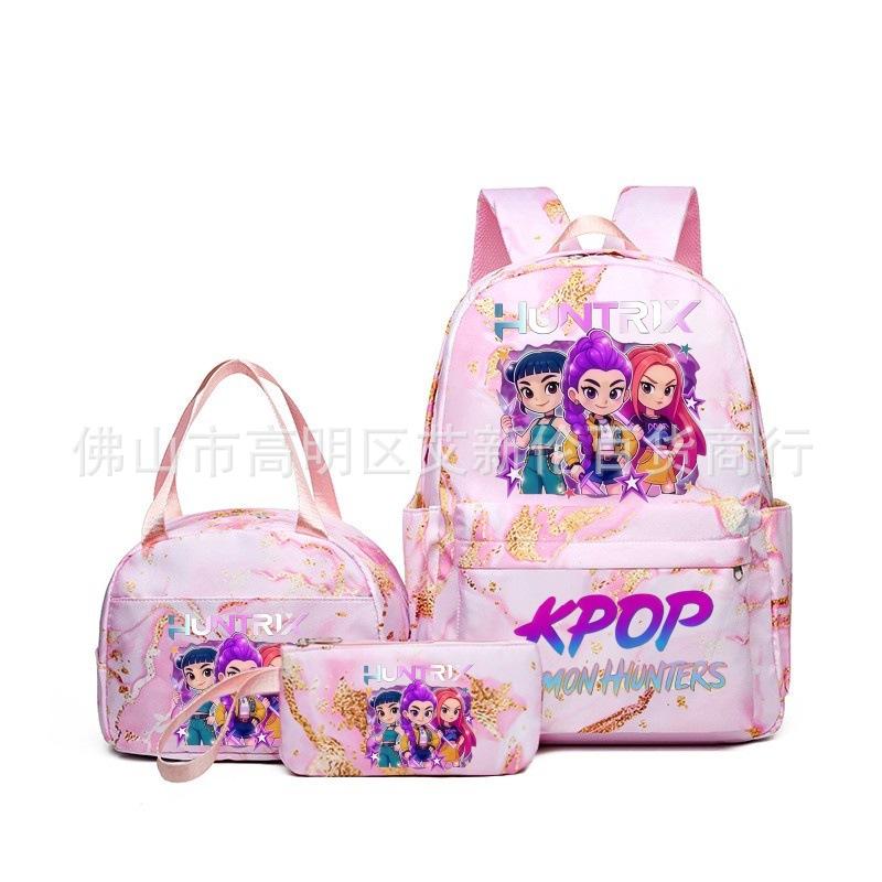 Korean Drama Witch Hunter Group Printed Student Schoolbag Level 1-6 Casual Backpack Handbag Pencil Case Three-Piece Set
