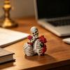 Figurka Szkieletów Para na Halloween z Żywicy, Vintage Gotycka Statua Pary Czaszek, Dekoracja Domu na Święto Halloween na Półkę Stół Kominek