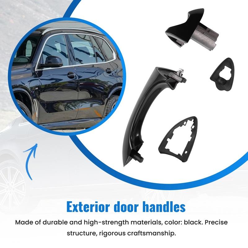 A58X-1Set Front Rear Left Right Exterior Door Handle Kit For BMW X5 E53 2000-2006