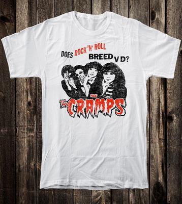 Camiseta Retro 100% Algodón Estilo Punk de los 80 The Cramps Rock N Roll VD