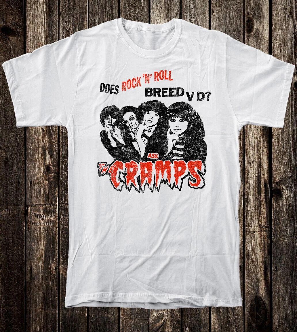 

Retro Tee T Shirt 100% Cotton 80 s Punk Style The Cramps Rock N Roll VD XL