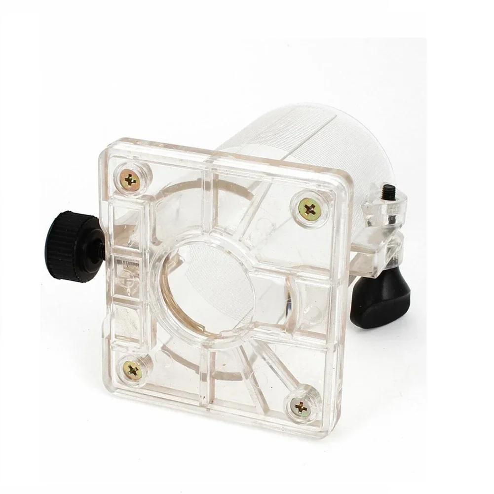 1 pièce Couvercle de défonceuse Couvercle de défonceuse Base transparente en plastique Assemblage de protection avec poignée rotative Pour machine à défoncer 3701 3703