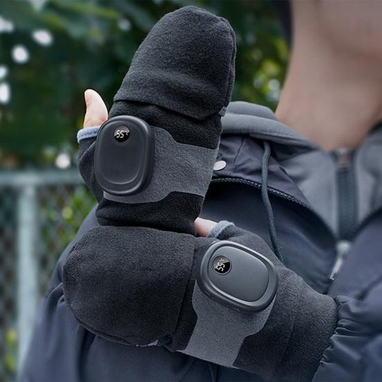 1 Pair Heated Gloves for Men Women Smart Thermostat Control Rapid Heating Rechargeable Hand Warmers Electric Heating Glove for Work Cycling