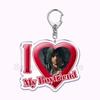 Pfp Sephiroth Acrylic KeyChain Pendant Key Ring I Love My Boyfriend Girlfriend Pink Heart Keyring for Bag Pendant Jewelry Gifts
