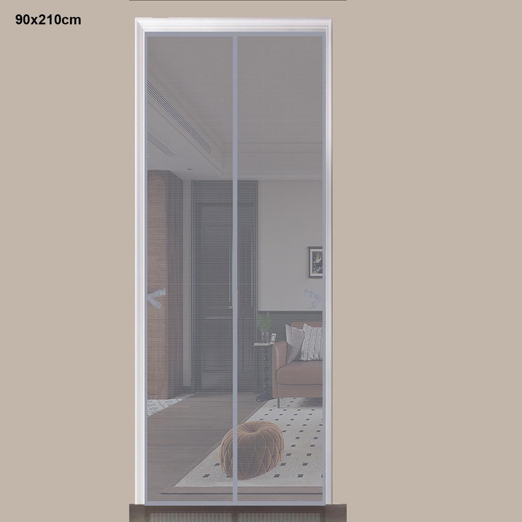 90 x 210cm Magnetic Screen Door Curtain Mesh Insect Barrier No Drilling Privacy Divider for Kitchen/Bedroom